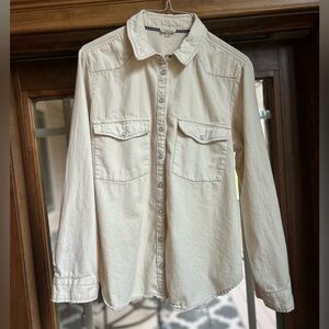 Pilcro Ivory Snap-Front Button-Down Shirt